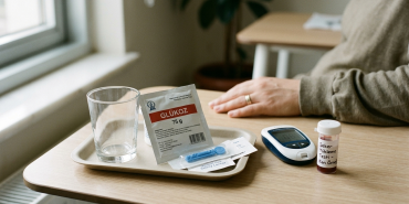 Gebelikte şeker yükleme testi sırasında klinikte kan örneği veren anne adayı